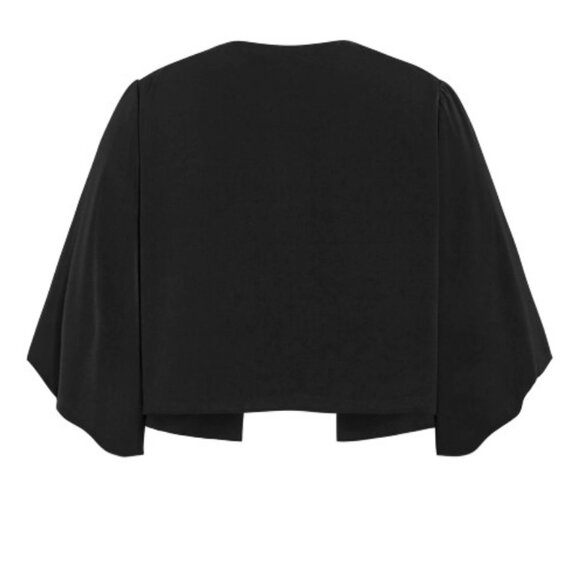 NWT City Chic Splendour Black Cropped Flutter Sleeve Open Front Jacket 24 Plus - Picture 7 of 12